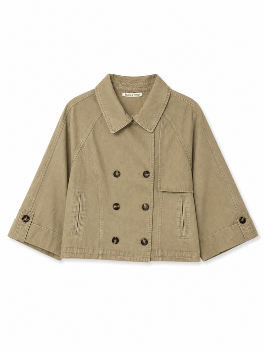 Gabardina manga corta