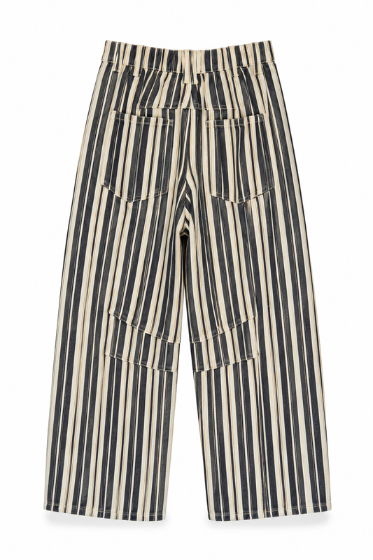 Jeans barrel de rayas