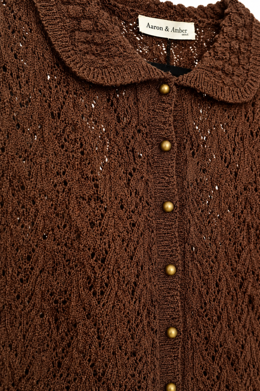Cardigan tejido café chocolate