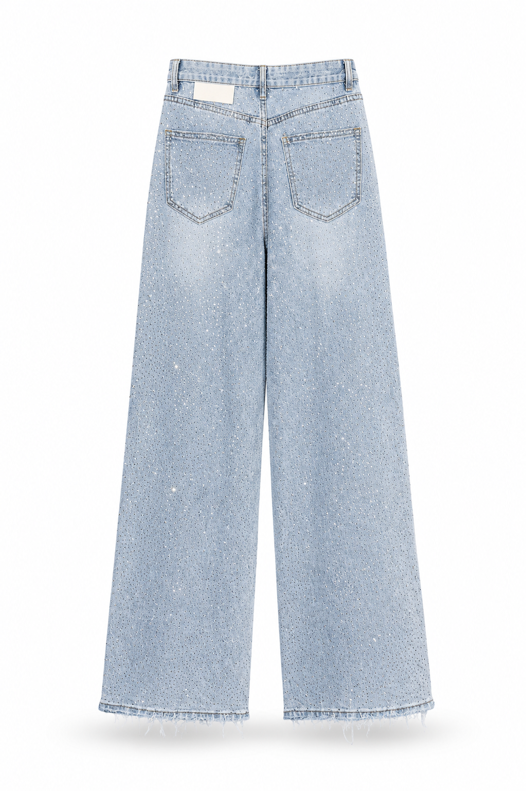 Jeans wide leg con brillos