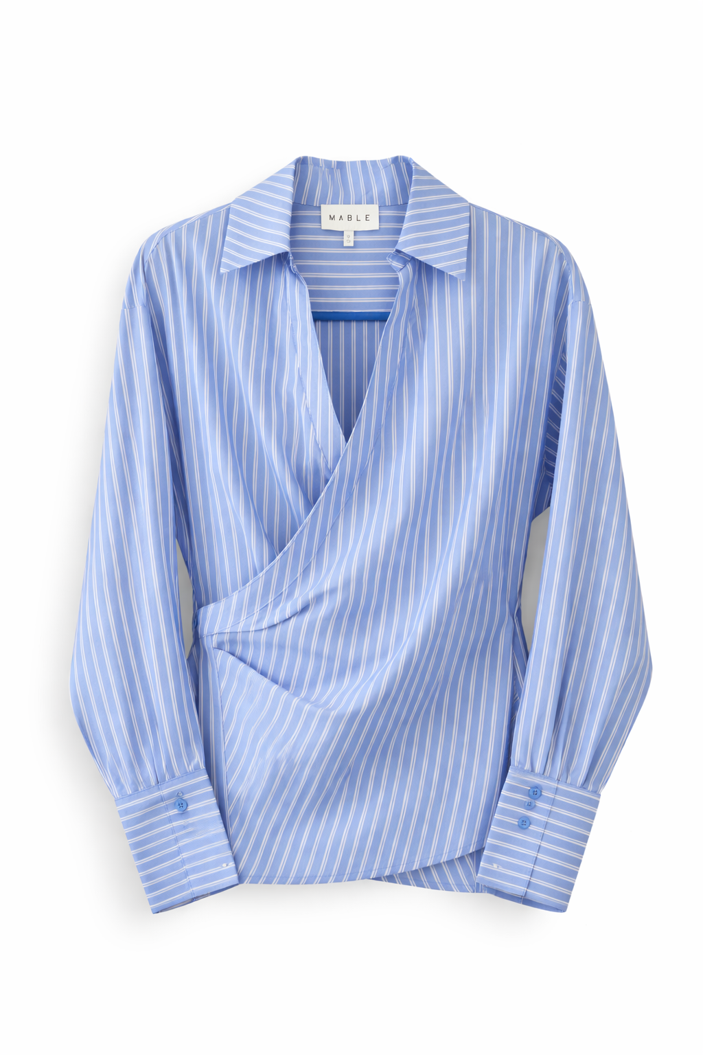 Camisa cruzada de rayas con silueta entallada