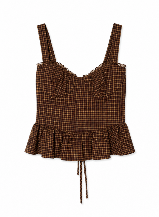 Top corset de cuadros