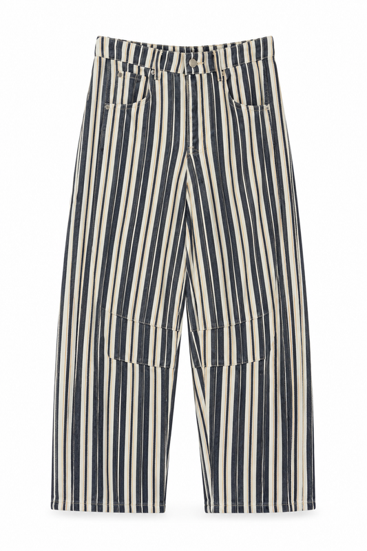 Jeans barrel de rayas