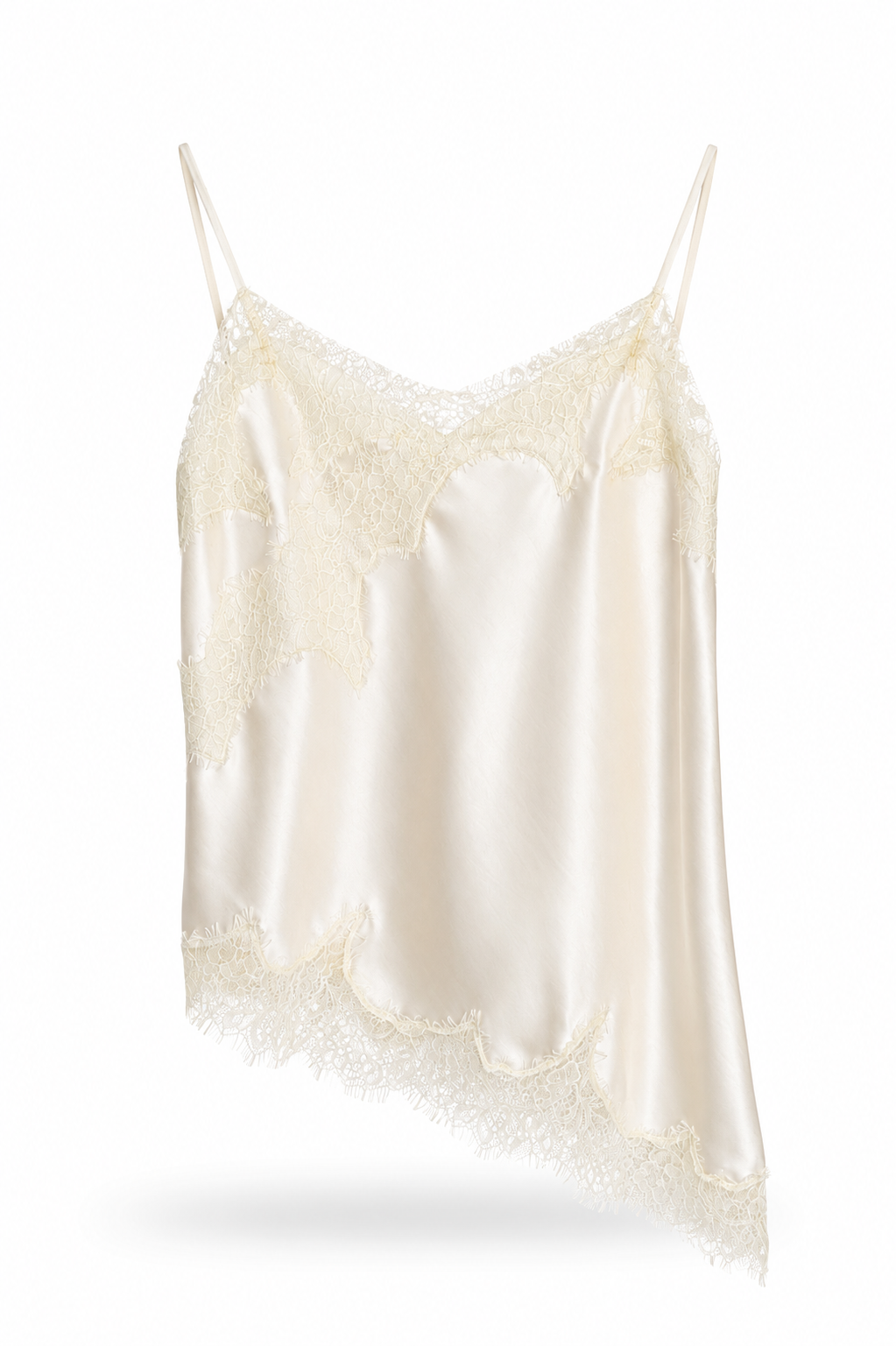 Blusa satinada con encaje