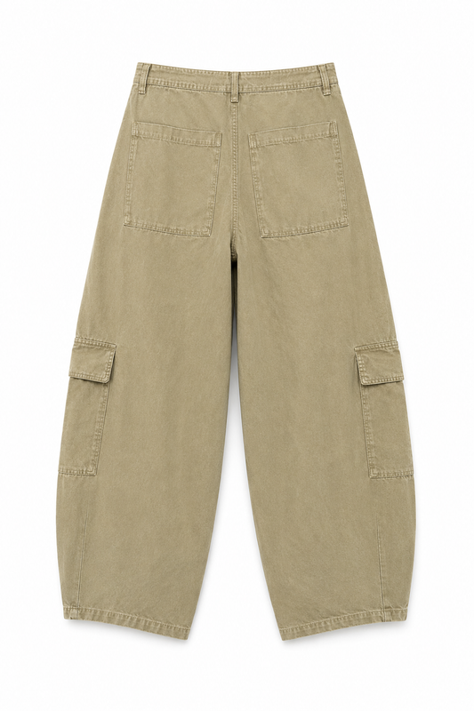 Pantalón barrel cargo con lazo
