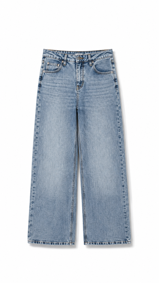 Jeans rectos deslavados