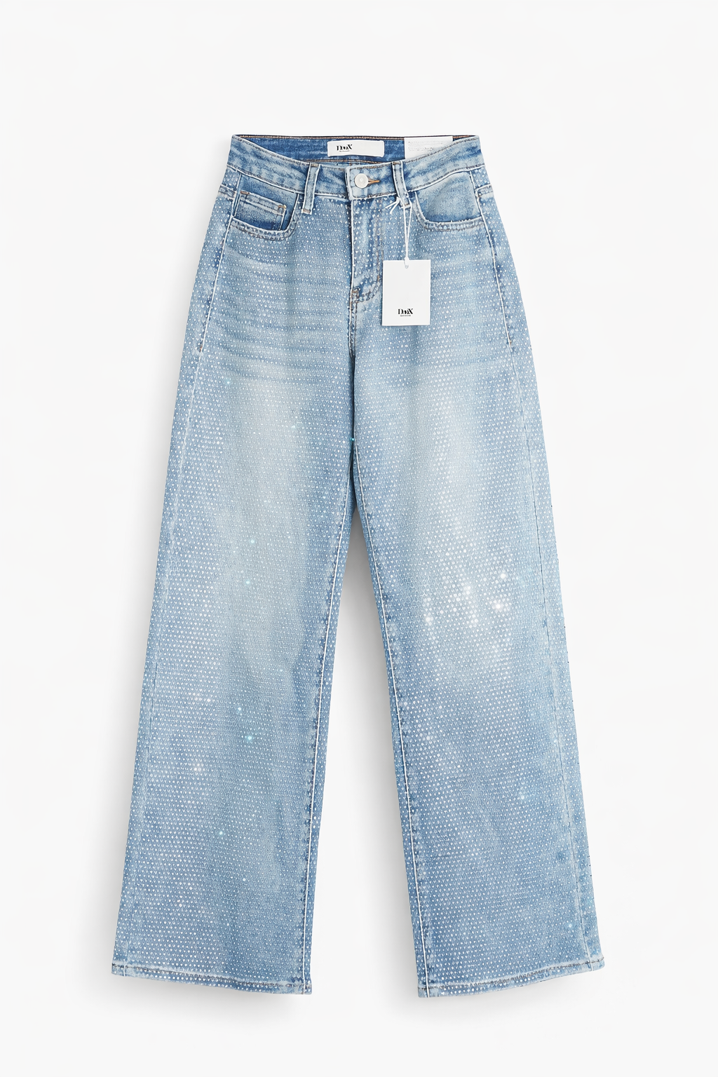 Jean wide leg con brillos