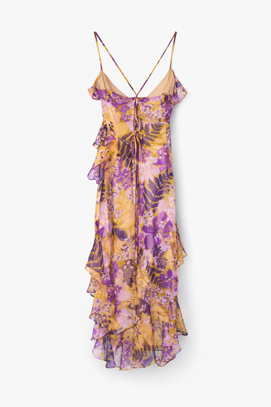 Vestido floral con volantes
