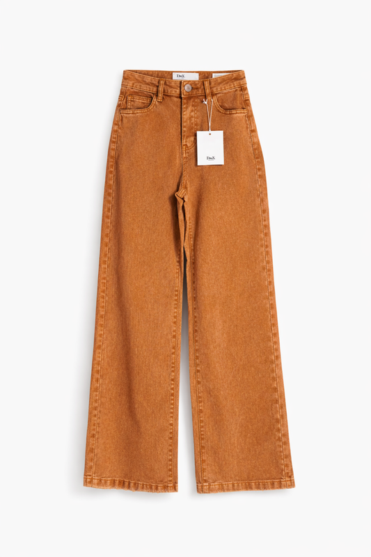Jeans Wide Leg Terracota