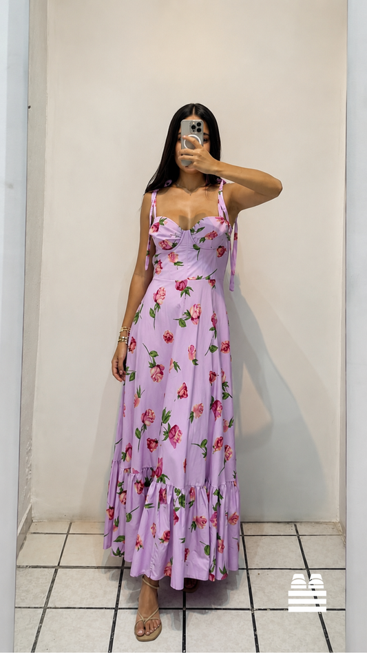 Vestido midi floral