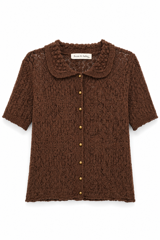 Cardigan tejido café chocolate