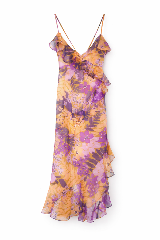 Vestido floral con volantes